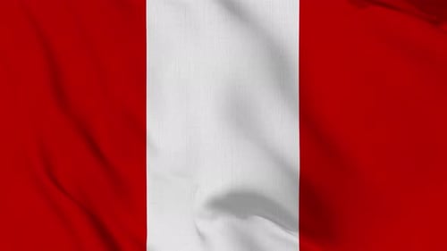 Vertical Waving Peru Flag Seamless Loop Animation