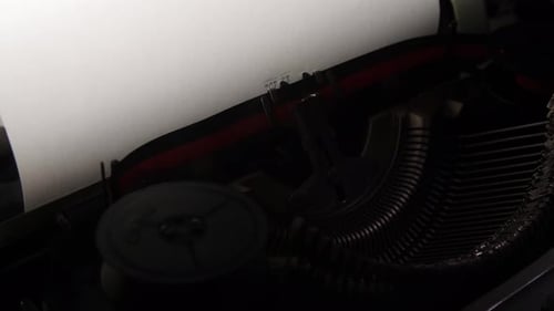 Vintage Typewriter Typing Top Secret Document Close Up