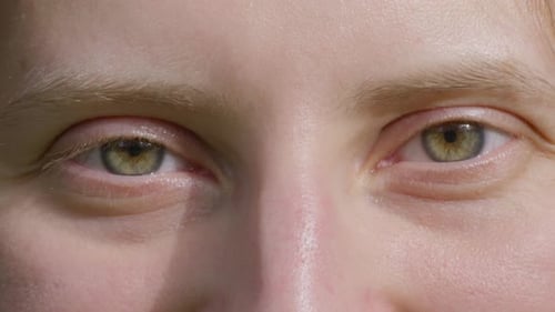 Extreme Close Up of Blinking and Smiling Eyes