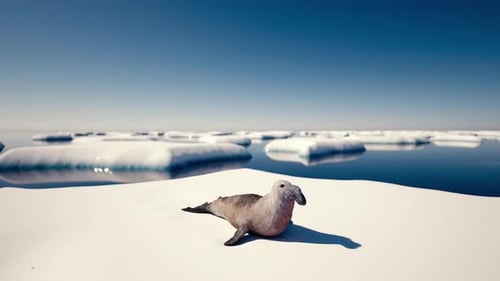 Arctic Seal Resting on Ice Floe 3D Animation
