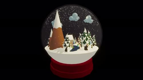 Christmas Town Scene inside a Glass Ball