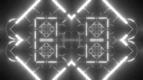 Abstract Geometric Glowing Lines Tunnel Motion Background