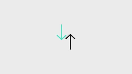 Minimalist Up and Down Arrows Line Icon Animation