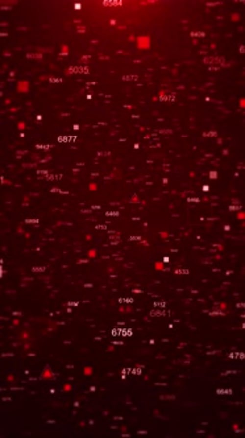 Seamless Vertical Red Digital Data Flow Loop