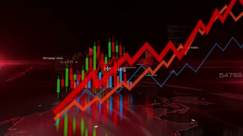 Real estate investment charts and graphs 3d diagram