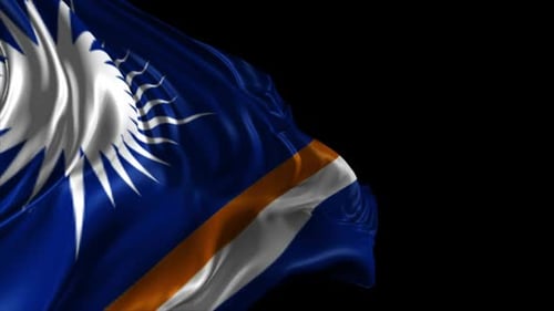 Realistic Waving Marshall Islands Flag Seamless Loop