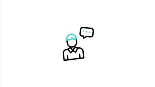 Minimalist Animated Icon of Person with Thought Bubble