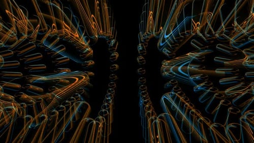 Dynamic Neon Lines Moving Tunnel Abstract Background