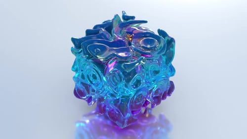 Iridescent Abstract Fluid Cube Animation