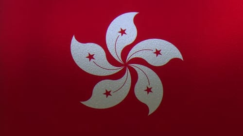 Nahaufnahme der Flagge von Hongkong