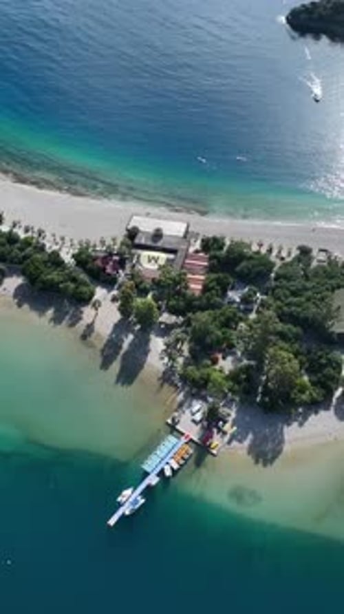 Aerial View of Tropical Beach and Resort