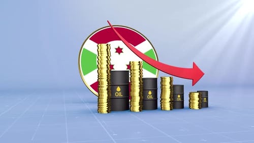 Burundi Oil Revenue Decline With Red Arrow