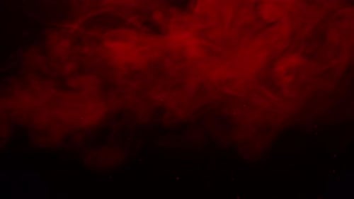 Rote Rauchwolke mit Partikeln