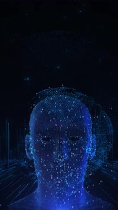 Digital brain human heads matrix Artificial intelligence humanoid head. ChatGPT AI digital brain 3D
