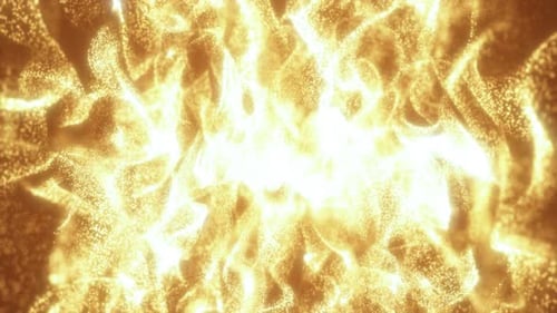 Abstract yellow energy waves hi-tech particles background, 4k video