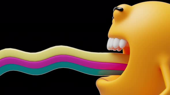 Abstract character burping a rainbow. Allegory ha a child's mood. video ...