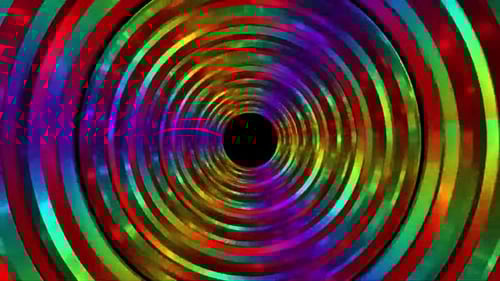 Tunnel Circles Colors Holographic Rainbow Animation Background