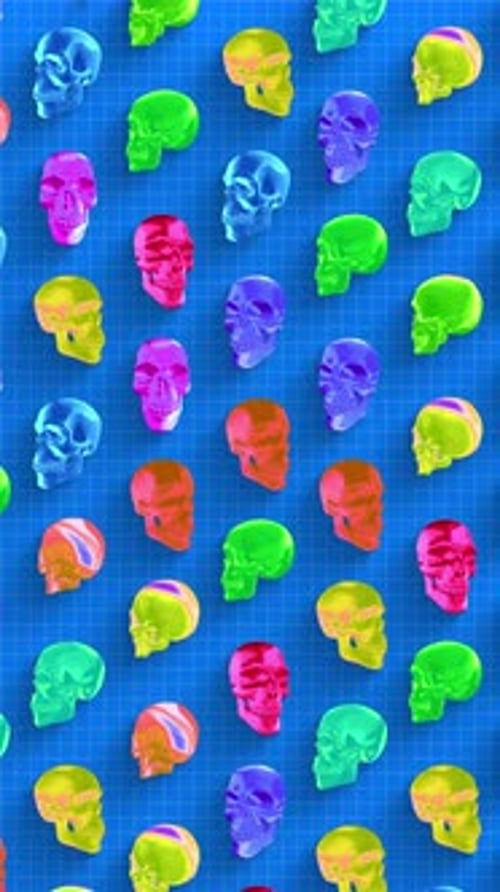 Spinning Iridescent Skulls Portrait