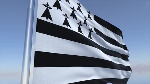 Brittany Flag Background Broadcast Ready 4K