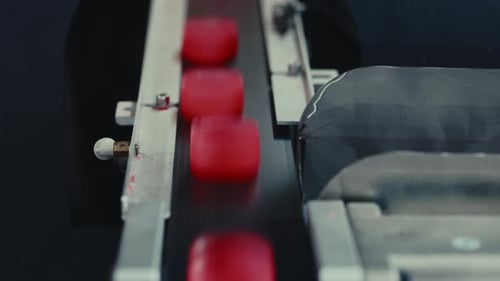 Factory of Making Plastic Caps on Bottles Bottle Caps Manufactured Using an Automatic Machine