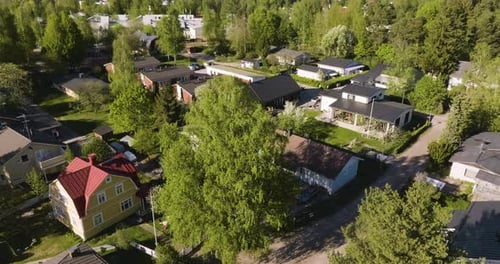 Aerial View of Quiet Suburban Neighborhood