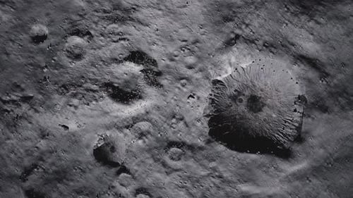 Realistic Moon Surface Flyover with Craters