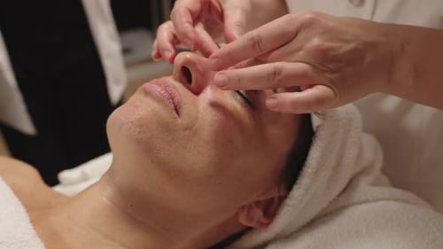 Relaxing Lymphatic Drainage Face Massage at a Beauty Spa