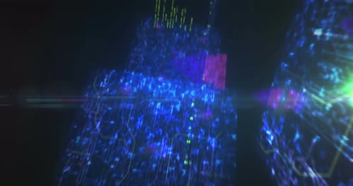 Cyber attack network security breach symbols loop concept