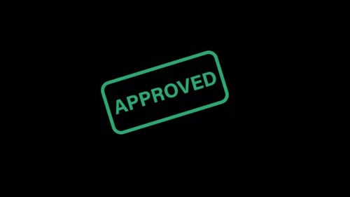 Animated Green Approved Stamp Flat Design