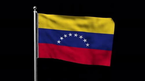 Waving Flag of Venezuela on Alpha Channel Loop