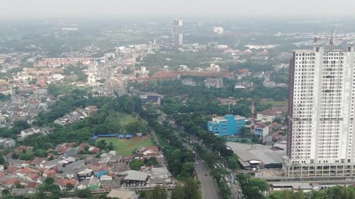 Highway and Railway Drone View in South Tangerang BSD