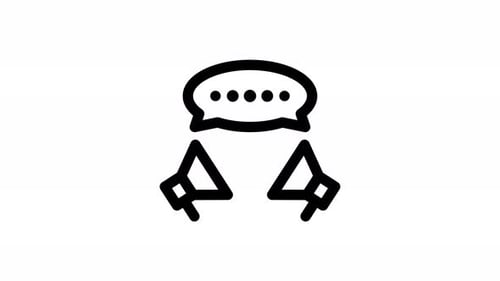 Megaphone and Speech Bubble Communication Icon Animation