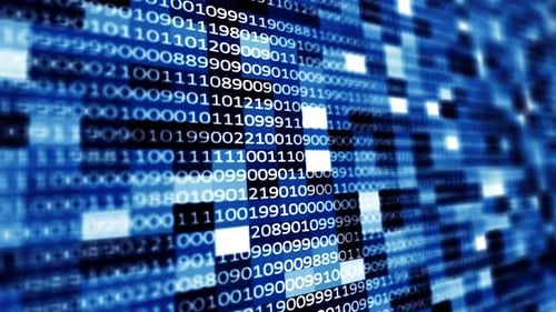 Animated Binary Code Stream for Digital Data Technology