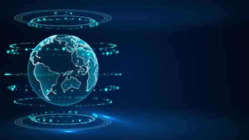 Abstract Digital Globe Technology World Internet Access Network Connection Innovation Location