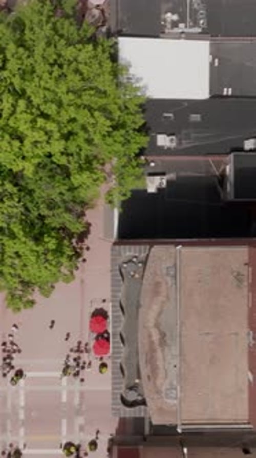 Vertical Charlottesville Virginia Aerial Drone Looking Down Cityscape