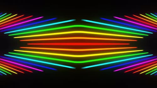 Multicolor Abstract Neon Lines Show Background Vj Loop
