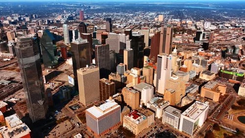 An area of beautiful skyscrapers in the uptown of Dallas, Texas, USA.