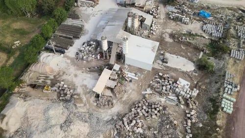 aerial concrete factory