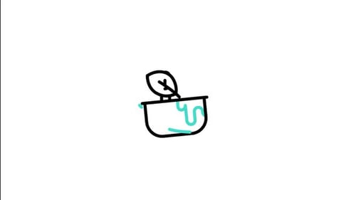 Minimalist Line Art Plant Growth Animation