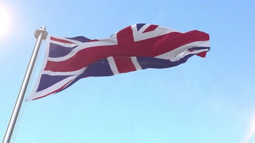 Realistic Waving United Kingdom Flag Loop