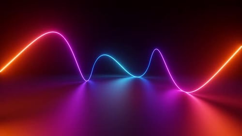 Abstract Neon Glowing Wave Audio Spectrum Loop Background