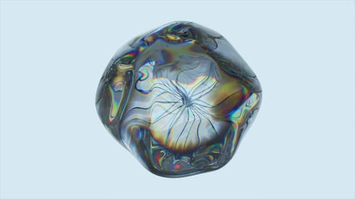 Iridescent Fluid Abstract Morphing Blob Animation