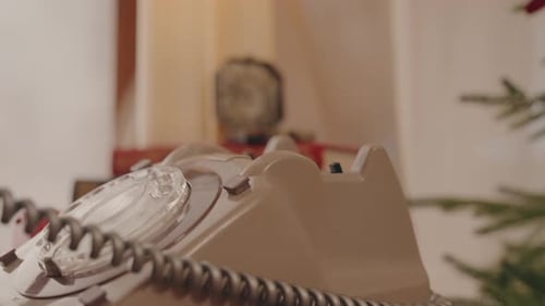 Vintage Rotary Telephone in Home Interior