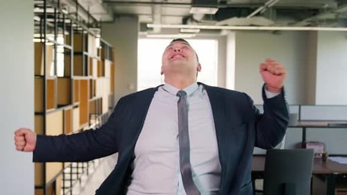 Happy Fat Thick Businessman
