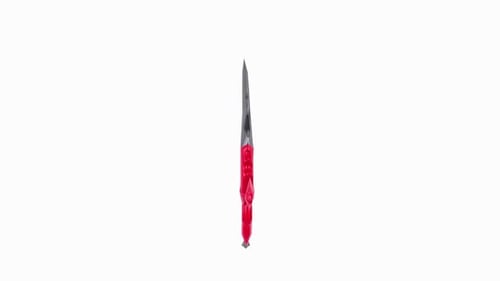 Animated Spiked Red and Silver Blade Rotation 3D Render