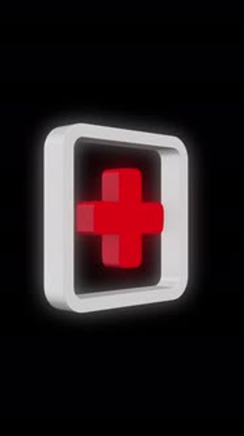 3D Animated Medical Cross Health Icon
