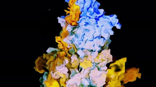 Erleben Sie die elegante Verschmelzung von blauen und gelben Farben, die eine strahlende Aura vor dem Hintergrund der Farben hervorrufen