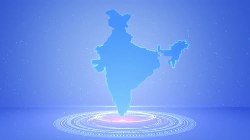 Animated Digital India Map with Futuristic HUD Interface