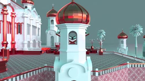 3D Al Quran With Mosque V3