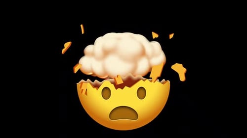 Mind Blown Emoji Animation with Cloud Explosion